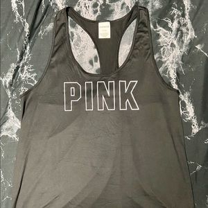 Pink Active Black Racerback Tank Top NWOT!